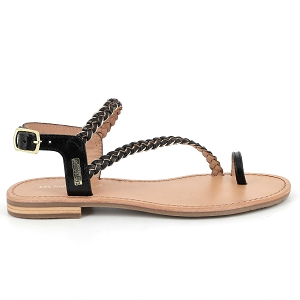 LES TROPEZIENNES HAPYDEA<br>Noir Cuir tressé
