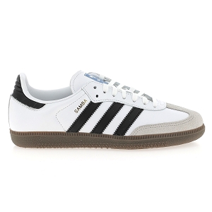 ADIDAS SAMBA OG J<br>Blanc noir Cuir synthétique