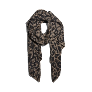  PCPYRON LONG ANIMAL SCARF NOOS BC<br>Marron noir Polyester Léopard