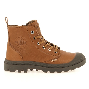 PALLADIUM PAMPA ZIP LEATHER<br>Cognac Cuir lisse