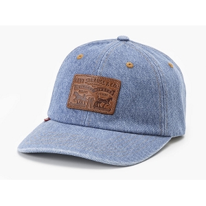  RELAXED DAD HERITAGE CAP<br>Jean + marron Toile Jean denim Uni