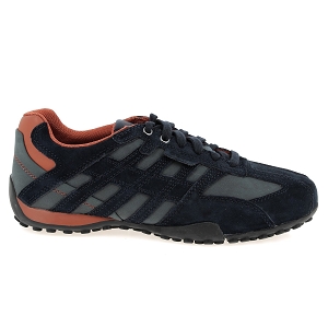 GEOX UOMO SNAKE<br>Marine orange Croute de cuir