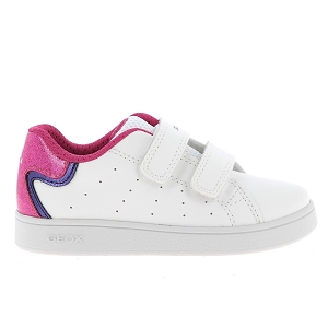 GEOX B ECLYPER GIRL<br>Blanc rose Cuir synthétique