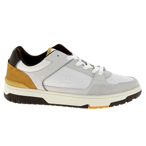 TOMMY HILFIGER TH BASKET STREET LTH<br>Blanc jaune Cuir synthétique