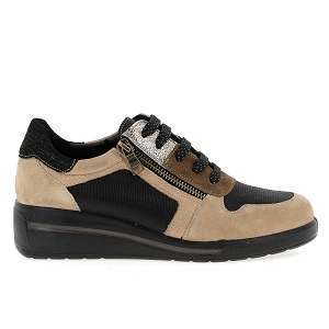 INFINI ALZ<br>Beige noir Cuir lisse