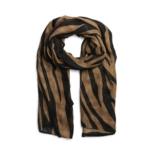  PCSAIMA LONG SCARF BOX BC<br>Marron noir Polyester Zèbre