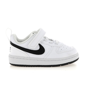 NIKE COURT BOROUGH LOW<br>Blanc noir Cuir synthétique