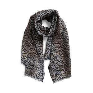  PCTASSELO LONG SCARF WITH LUREX BC<br>Noir marron  Léopard