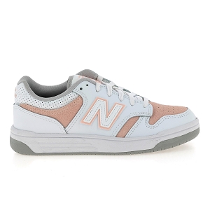 NEW BALANCE 480<br>Blanc rose Cuir synthétique