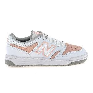 NEW BALANCE 480<br>Blanc rose Cuir synthétique