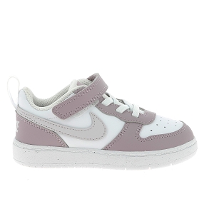 NIKE COURT BOROUGH LOW<br>Blanc violet Cuir synthétique