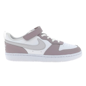 NIKE COURT BOROUGH LOW<br>Blanc violet Cuir synthétique