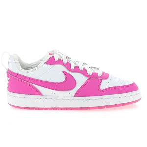 NIKE COURT BOROUGH LOW<br>Blanc rose Cuir synthétique