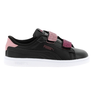 PUMA INF PUMA SMASH 3.0 L GLITTER VELCRO V<br>Noir rose Cuir synthétique