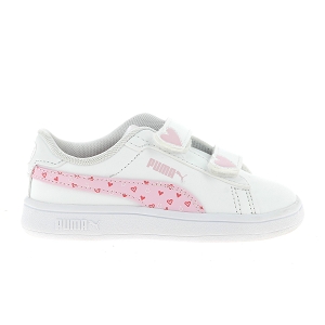 PUMA INF PUMA SMASH 3.0 L GLITTER VELCRO V<br>Blanc rose Cuir synthétique