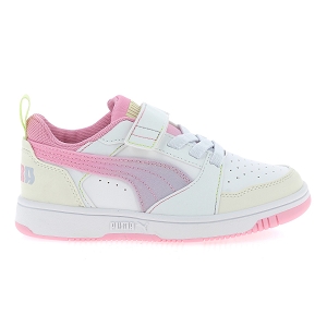 PUMA PS PUMA REBOUND V6 LO<br>Blanc rose Cuir synthétique