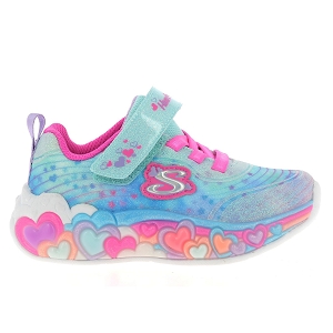 SKECHERS ETERNAL HEART LIGHTS<br>Bleu rose Toile Mesh