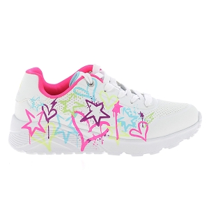 SKECHERS UNO LITE  MY DRIP<br>Blanc multi Cuir synthétique