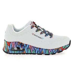 SKECHERS UNO<br>Blanc multi Cuir synthétique