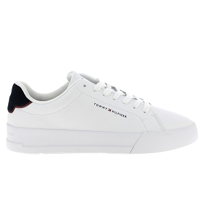 TOMMY HILFIGER TH COURT LTH DETAIL ESS<br>Blanc marine Cuir synthétique