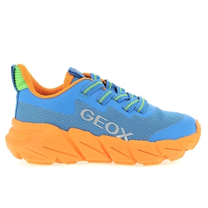 GEOX J FLEXYPER FAST BOY<br>Bleu orange Toile Mesh