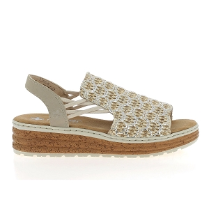 RIEKER 62741<br>Beige multi Raphia