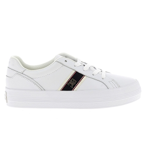 TOMMY HILFIGER VULC WEBBING SNEAKER<br>Blanc marine Cuir synthétique