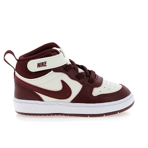 NIKE NIKE COURT BOROUGH MID 2<br>Bordeaux beige Cuir synthétique