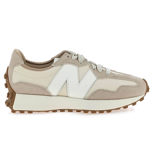 NEW BALANCE 327<br>Beige blanc Croute de cuir