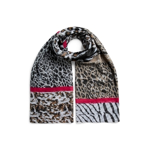  PCJYANA LONG SCARF BUNDLE BC<br>Noir rose Polyester Léopard