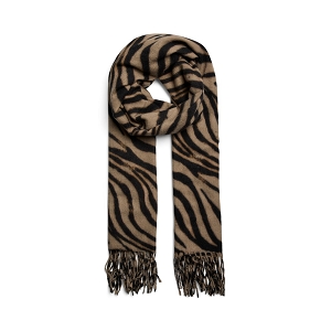  PCJEO LONG SCARF BUNDLE BC<br>Marron noir Polyester Tigre