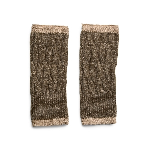 PIECES PCJOHANNA CABLE ARMWARMERS LUREX BC<br>Marron Polyester