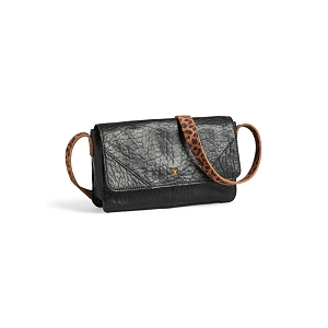 PIECES PCJUNE LEATHER CROSS BODY FC<br>Noir marron Cuir lisse