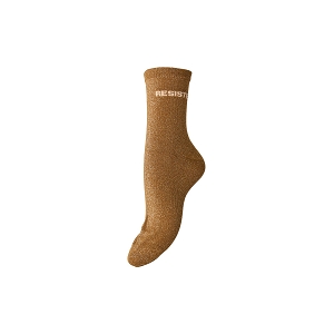 PIECES PCSEBBY LONG GLITTER STATEMENT SOCK FC<br>Marron clair