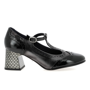  D9618<br>Noir gris Cuir vernis Uni