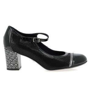  D8669<br>Noir gris Cuir vernis Uni