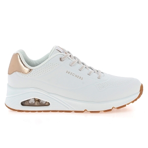 SKECHERS UNO SHIMMER AWAY<br>Blanc multi Cuir synthétique