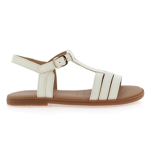 GEOX J SANDALE KARLY FILLE<br>Blanc cassé Cuir lisse