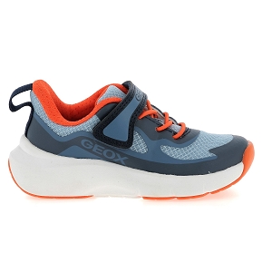 GEOX J PRO RAN BOY<br>Bleu orange Toile Mesh