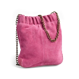 PIECES PCBOLETTE SUEDE CROSS BODY FC<br>Fuchsia Croute de cuir