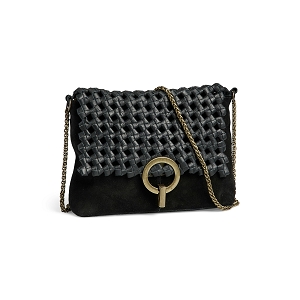 PIECES PCBENNA LEATHER BRAIDED CROSSBODY FC<br>Noir Cuir tressé