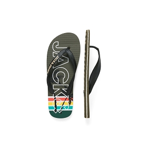JACK AND JONES JFWPALM PRINT FLIP FLOP<br>Kaki multi