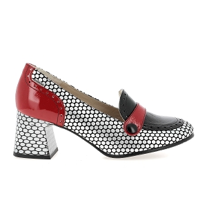 DORKING D9676<br>Noir rouge Cuir lisse