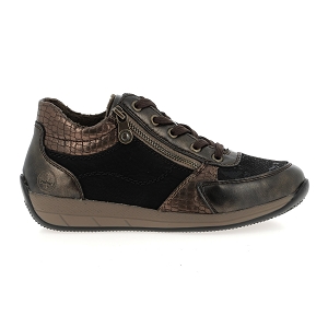 RIEKER N1107<br>Bronze noir Cuir synthétique