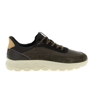 GEOX U SPHERICA PLUS<br>Marron kaki Cuir lisse