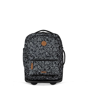CABAÏA SOFT SUITCASE 2 WHEELS<br>Noir blanc Toile Nylon
