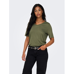 ONLY ELISE SS VNECK TOP JRS NOOS<br>Kaki