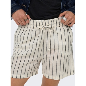 ONLY TIZANA STRIPE STRING SHORTS WVN NOOS<br>Beige noir
