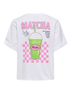 ONLY MINNA LIFE SS PRINT TOP CS JRS<br>Blanc