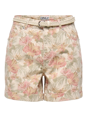 ONLY VEGASILLA HW MOM BELT SHORTS PNT<br>Orange multi